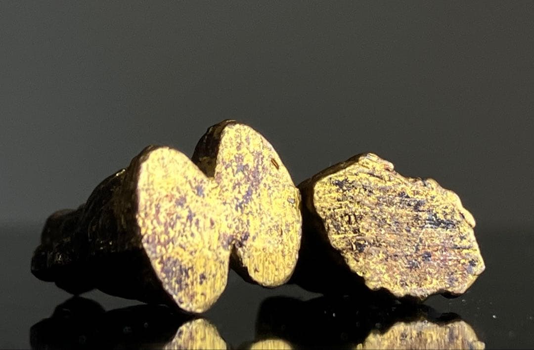 【古い極小像 恵比寿 大黒天 鍍金銅製豆仏 約1.5㎝ 江戸後期〜明治】民間信仰