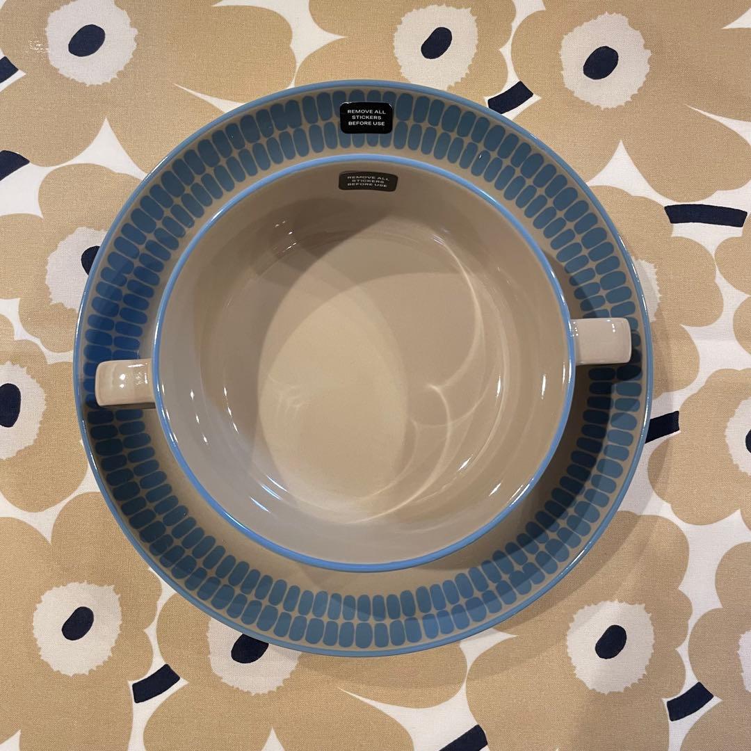 のこりわずかmarimekko Alku ディーププレートと取手付きボウル