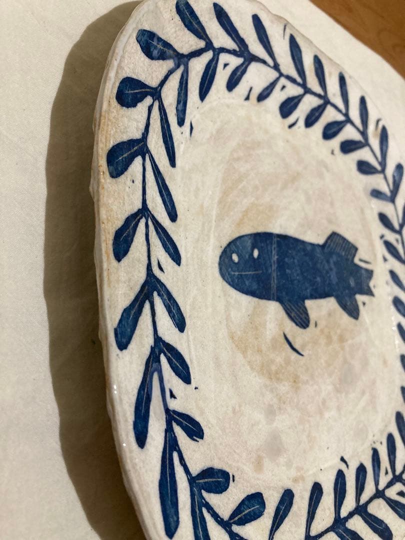 【新品】鹿児島睦さん 大皿 ハンドメイド 30cm×30cm 魚