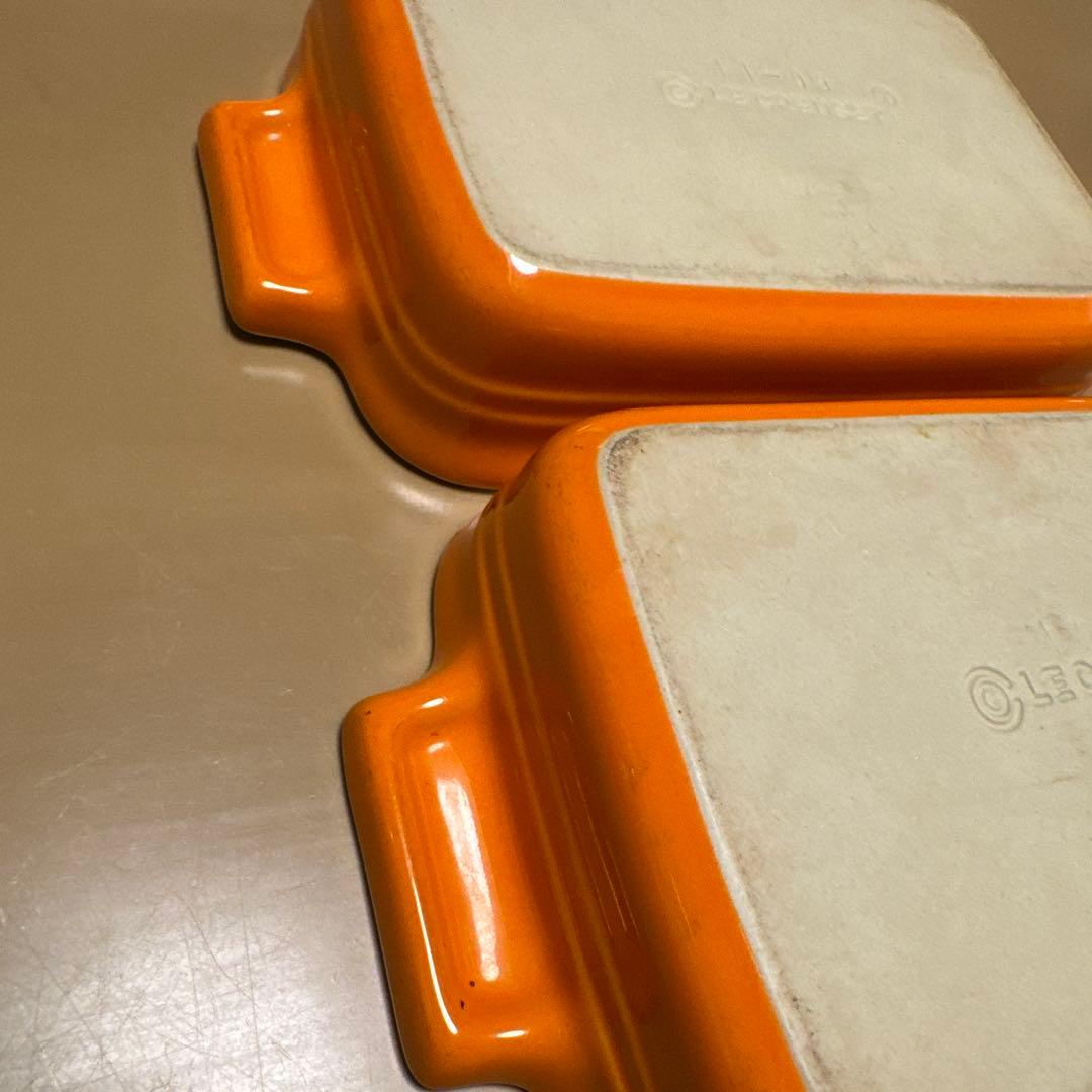 LE CREUSET オレンジ 耐熱皿 3個セット