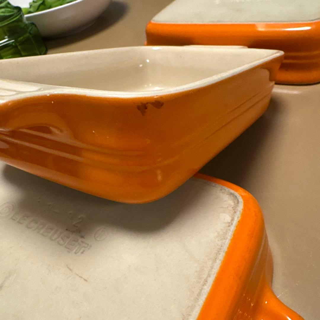 LE CREUSET オレンジ 耐熱皿 3個セット