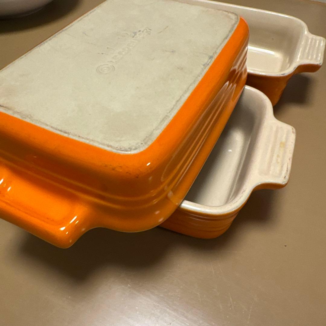 LE CREUSET オレンジ 耐熱皿 3個セット