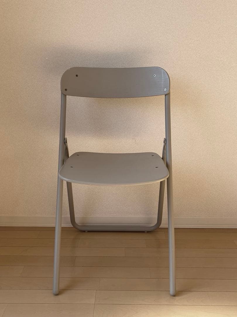 無印良品　スチールパイプ折りたたみチェア板座　ウォームグレー　2脚セット