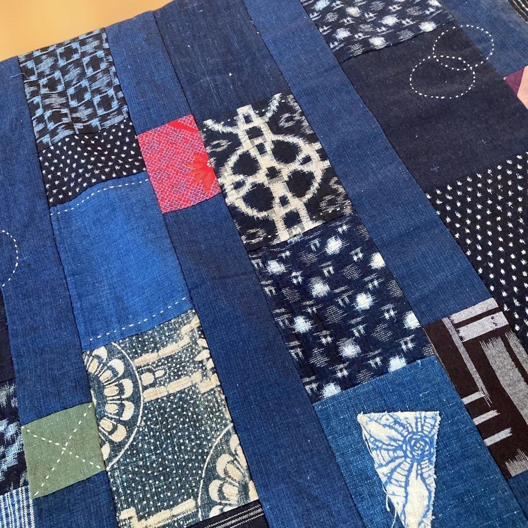 藍染古布　手作りマルチカバー