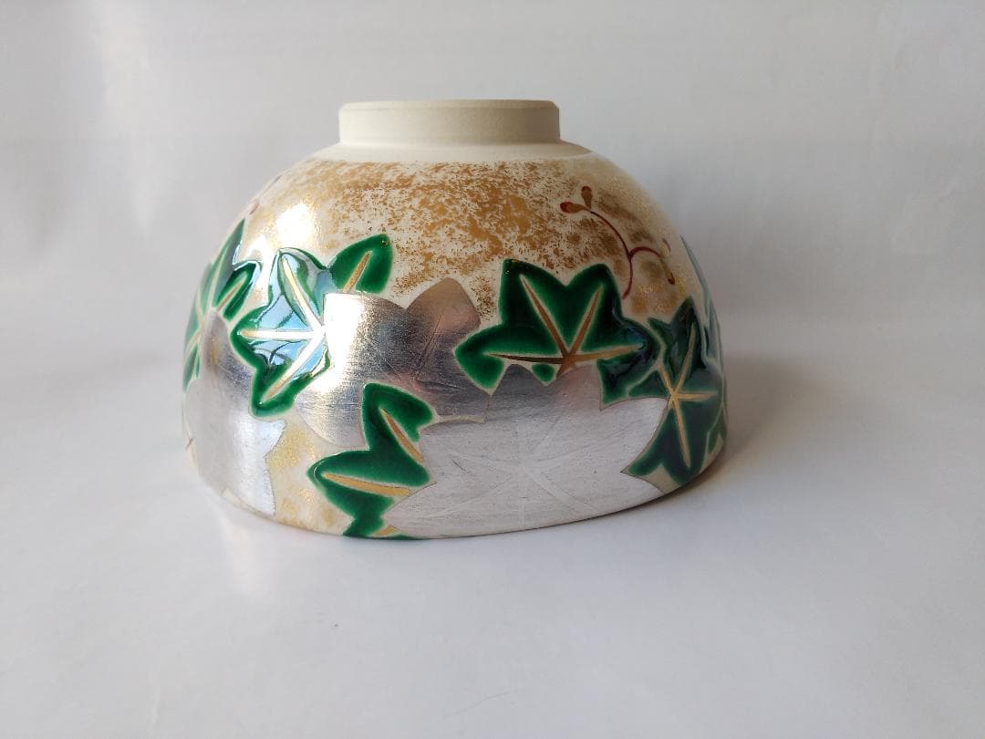 京焼 妙見窯 今岡妙見 金砂子 青楓 茶碗 共箱 共布 栞 茶道具 抹茶碗 新品