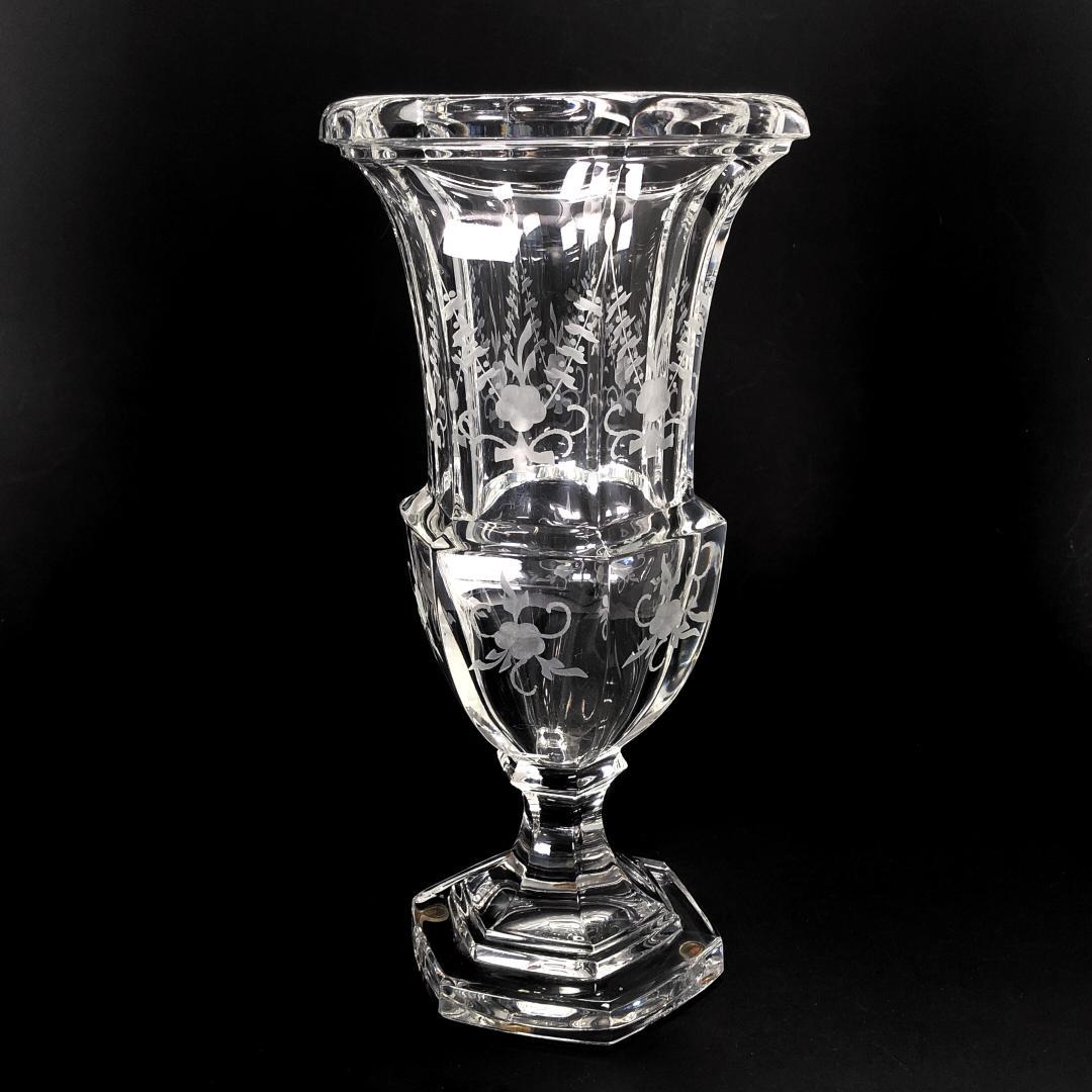 【美品】ティファニー／クリスタル フラワーベース 花瓶