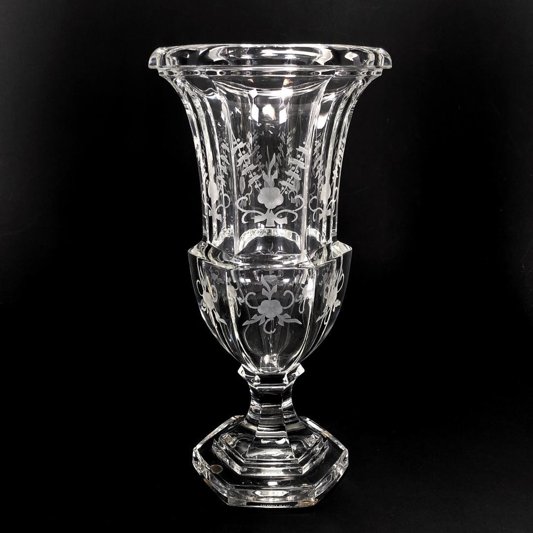 【美品】ティファニー／クリスタル フラワーベース 花瓶