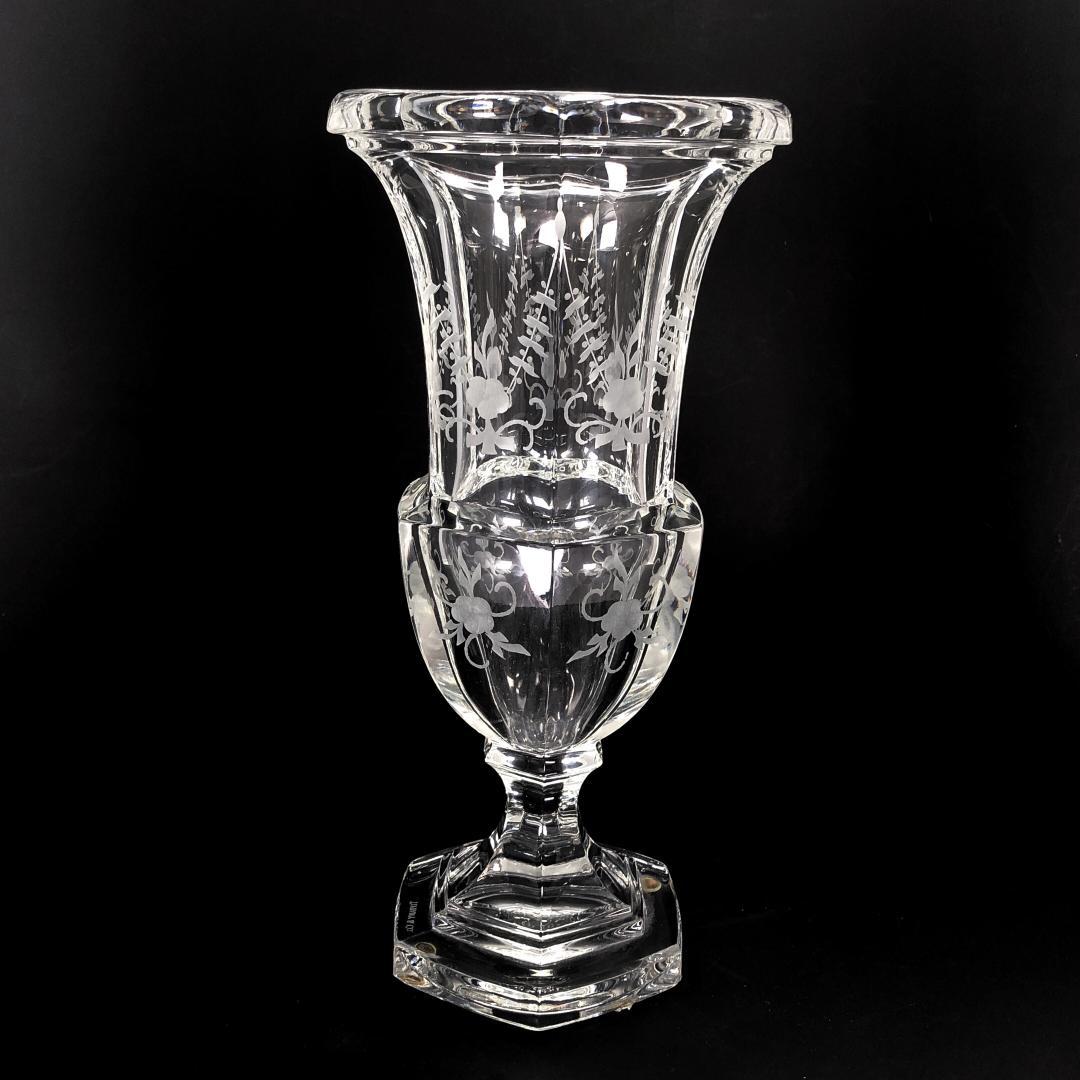 【美品】ティファニー／クリスタル フラワーベース 花瓶