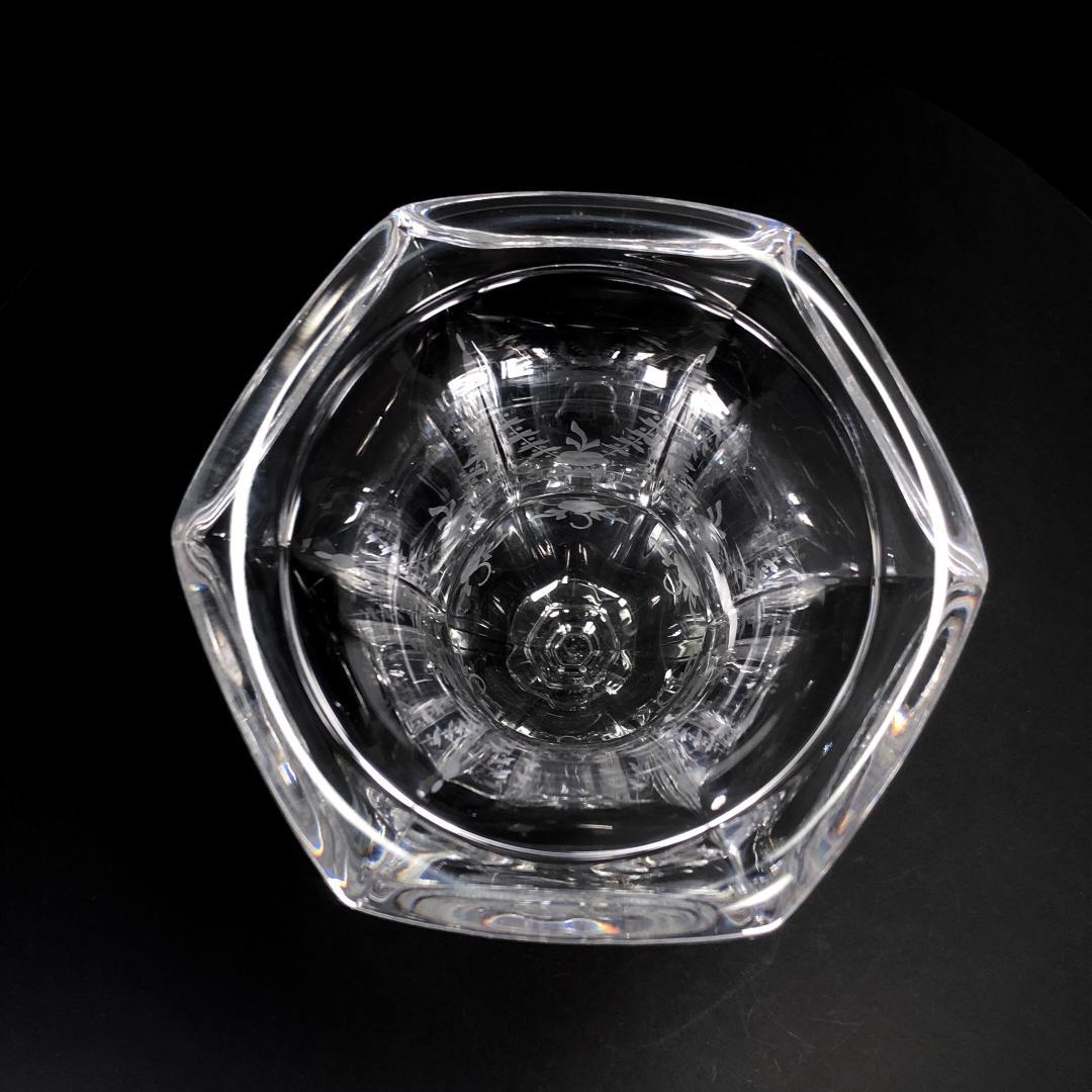 【美品】ティファニー／クリスタル フラワーベース 花瓶