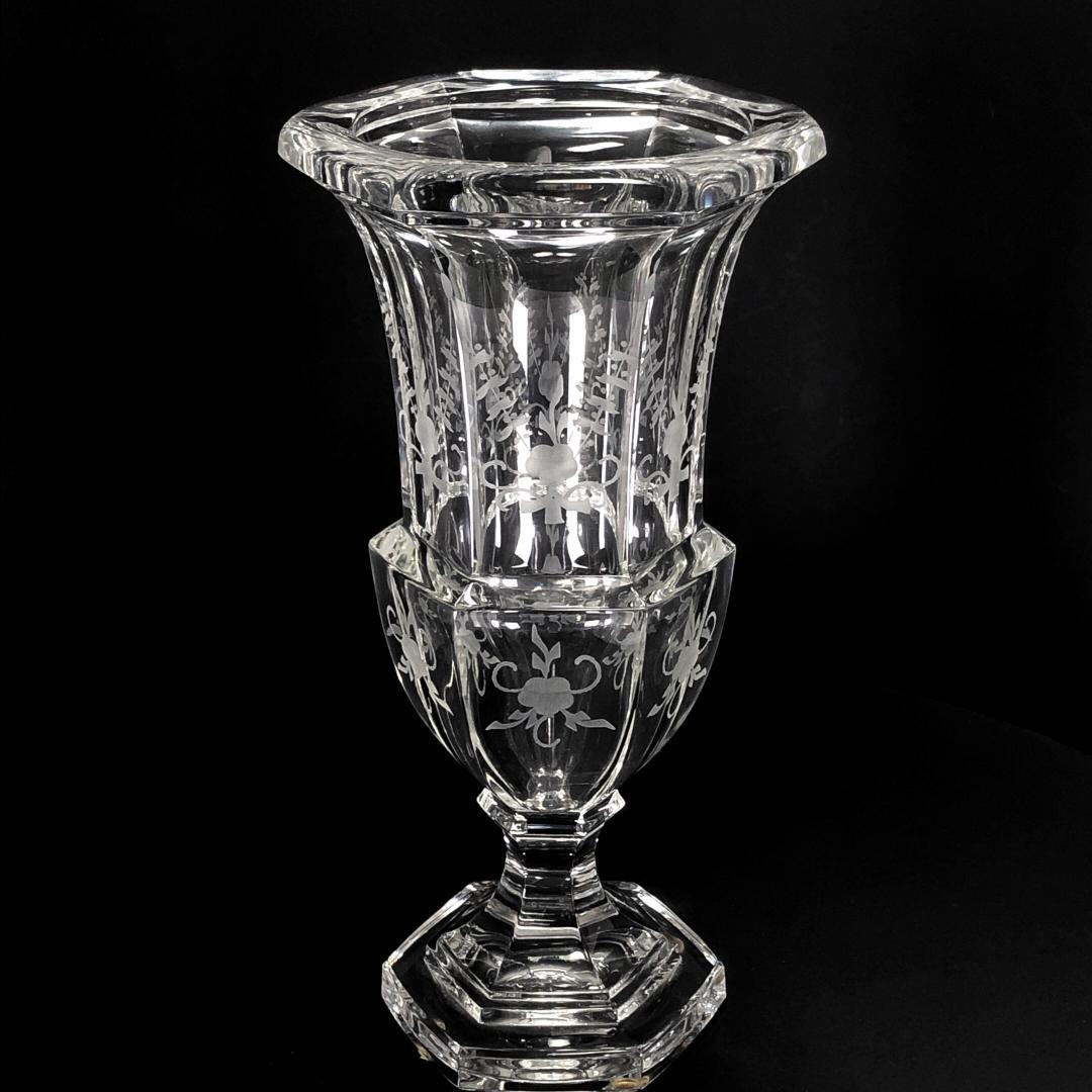 【美品】ティファニー／クリスタル フラワーベース 花瓶