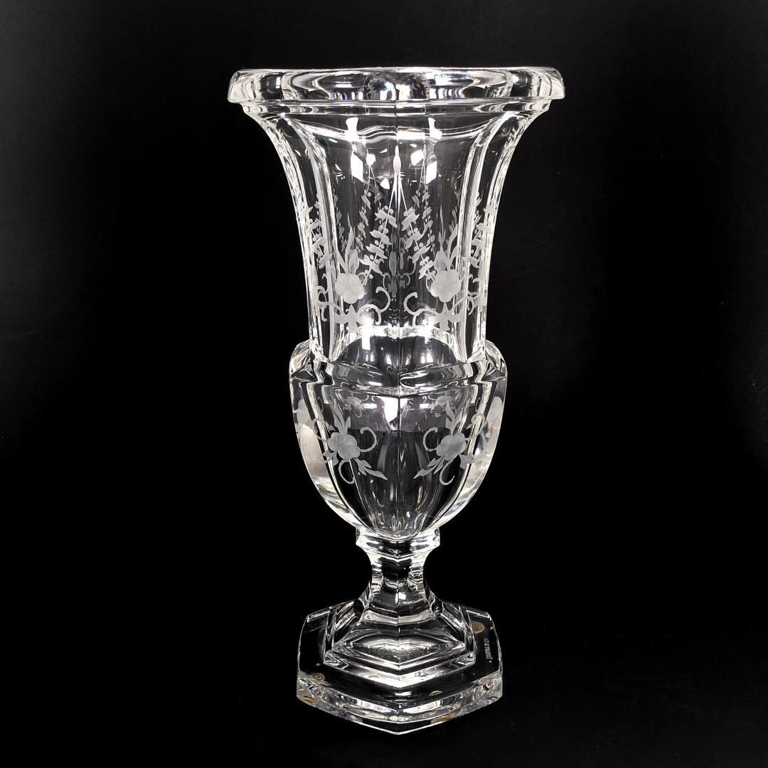 【美品】ティファニー／クリスタル フラワーベース 花瓶