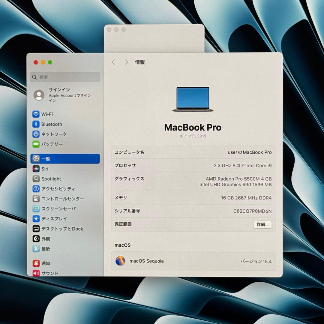 MacBookPro 16インチ i9/16GB/1TB/Radeon フルスペ