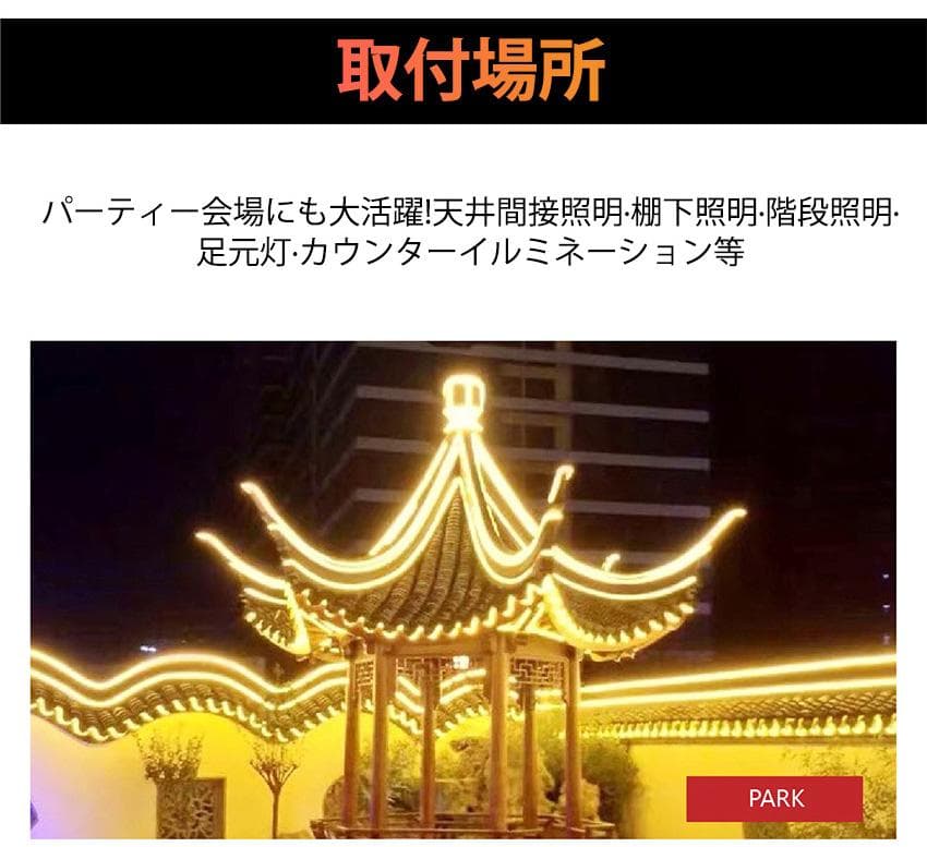 二列式 LEDテープライト 100V 3M 3色無階段調光 リモコン付 IP68