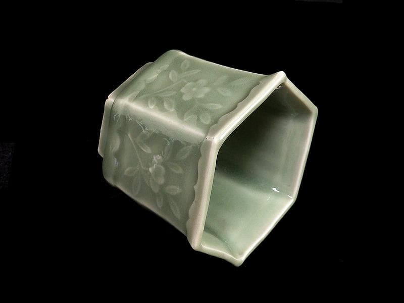 三田青磁　草花紋の図　向付　A991AS-BZv