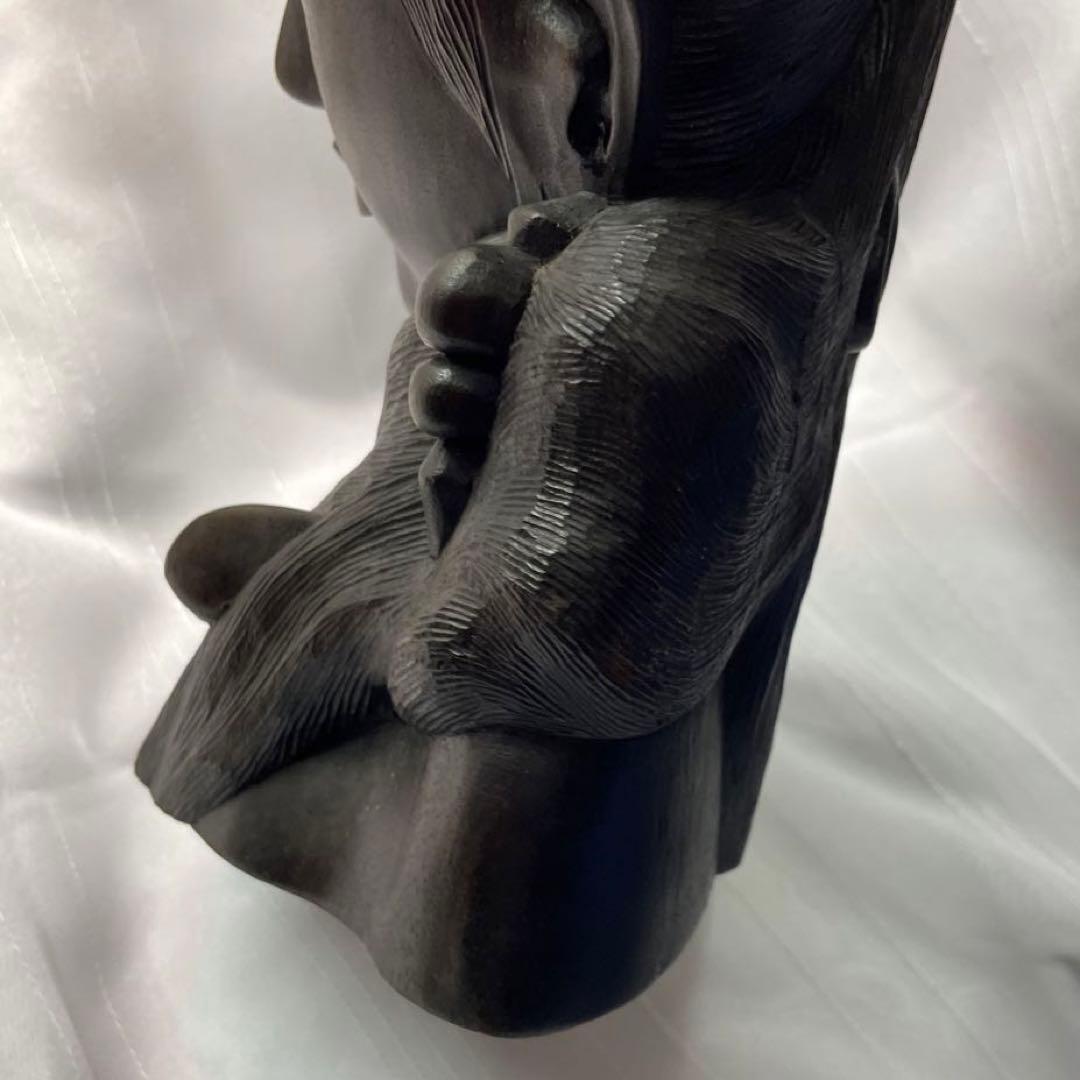 希少品✨　バリ島　アイアンウッド（鉄木）てつぼく　ウリン　美しい女性　木彫像