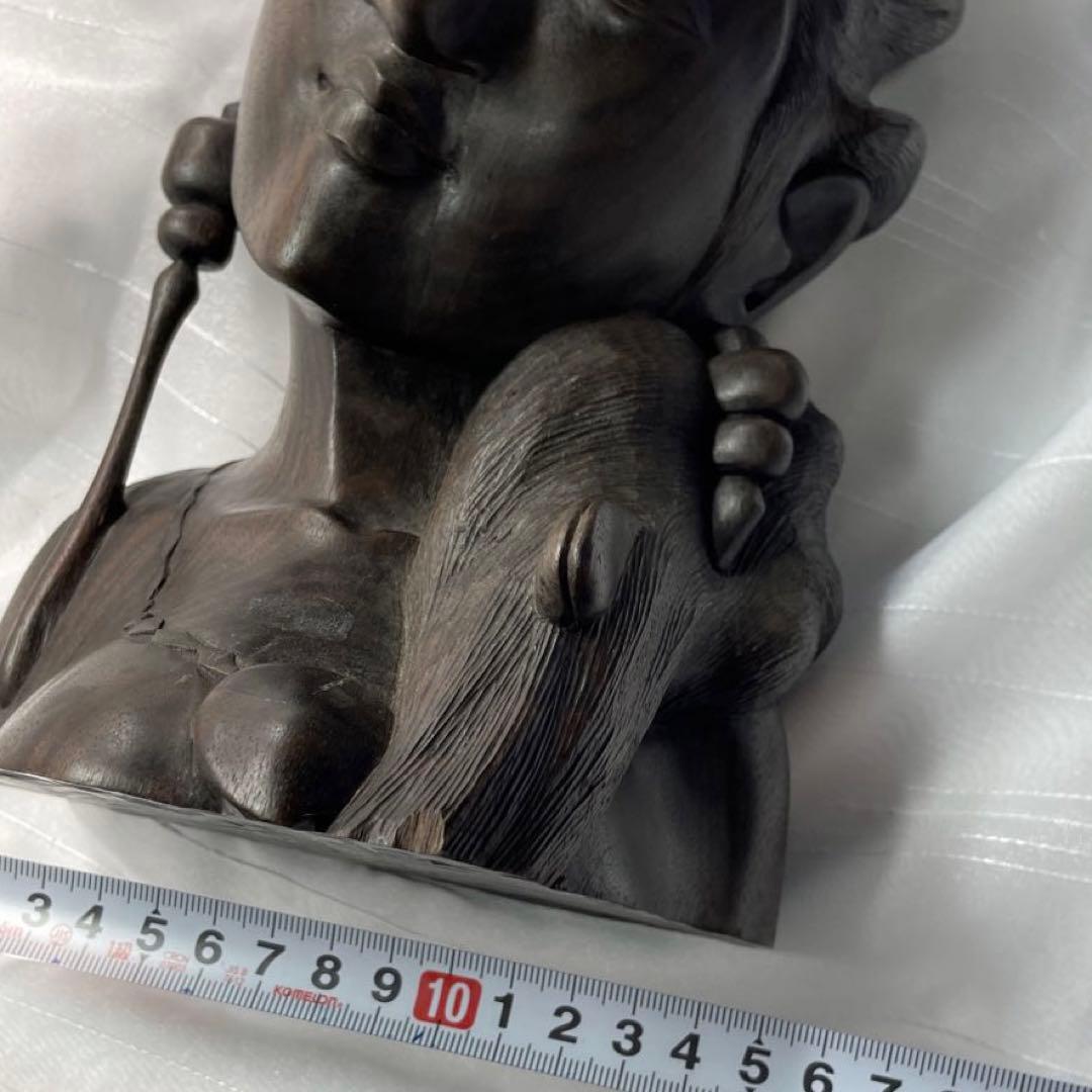 希少品✨　バリ島　アイアンウッド（鉄木）てつぼく　ウリン　美しい女性　木彫像