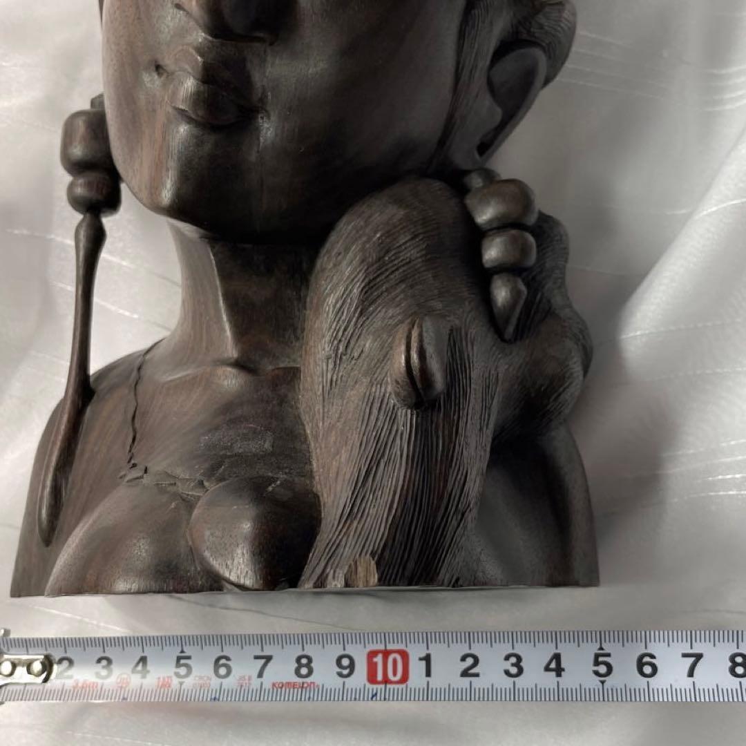 希少品✨　バリ島　アイアンウッド（鉄木）てつぼく　ウリン　美しい女性　木彫像