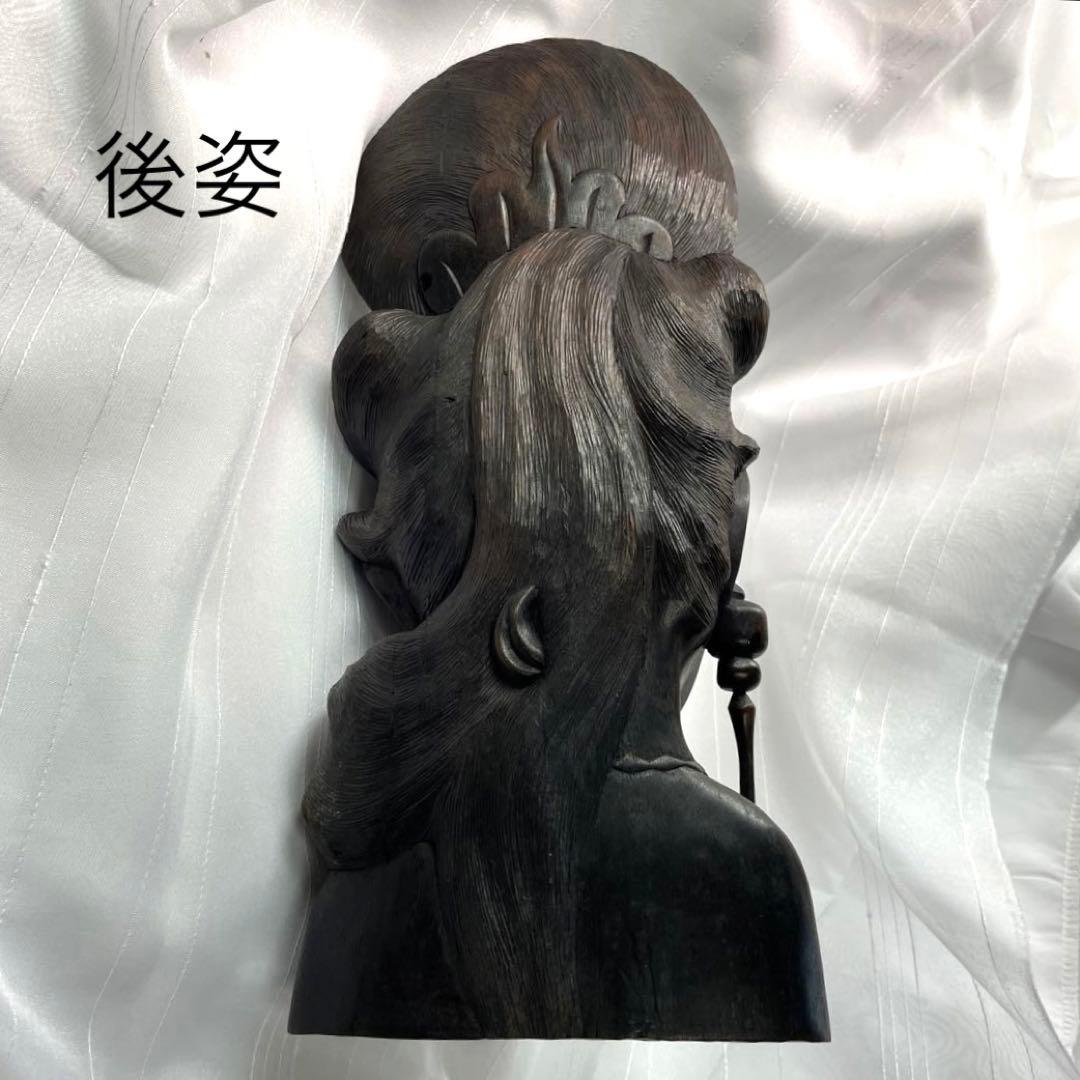 希少品✨　バリ島　アイアンウッド（鉄木）てつぼく　ウリン　美しい女性　木彫像
