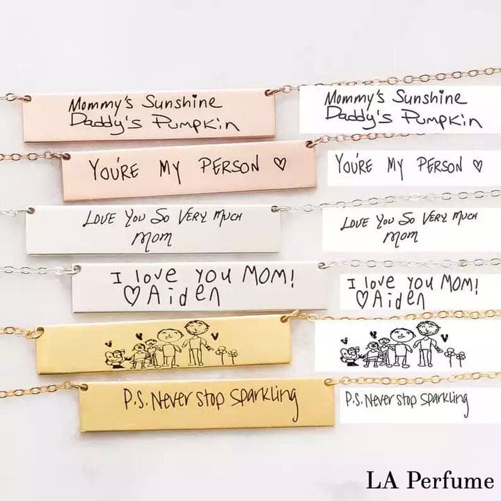 手書きの文字がそのままネックレスに！！♡オリジナルネックレス✨プレート✨手作り