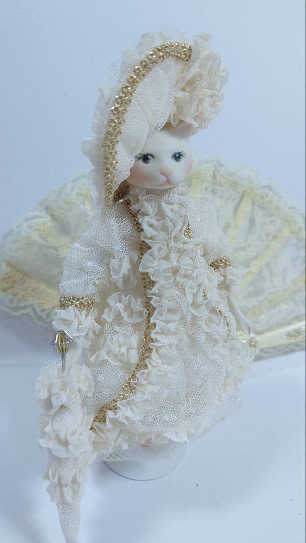 ちびくま工房　ビクトリアン猫　猫ビスクドール