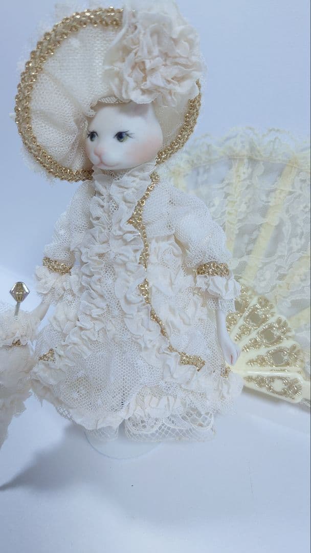 ちびくま工房　ビクトリアン猫　猫ビスクドール
