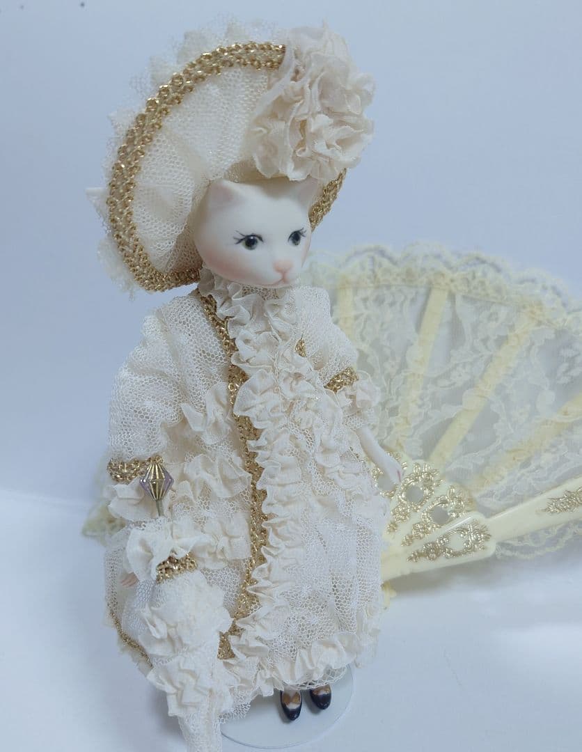 ちびくま工房　ビクトリアン猫　猫ビスクドール