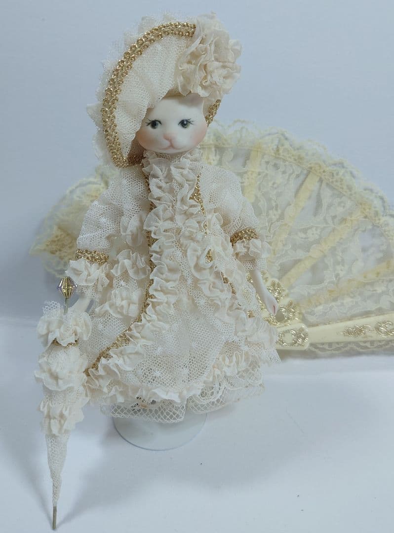 ちびくま工房　ビクトリアン猫　猫ビスクドール