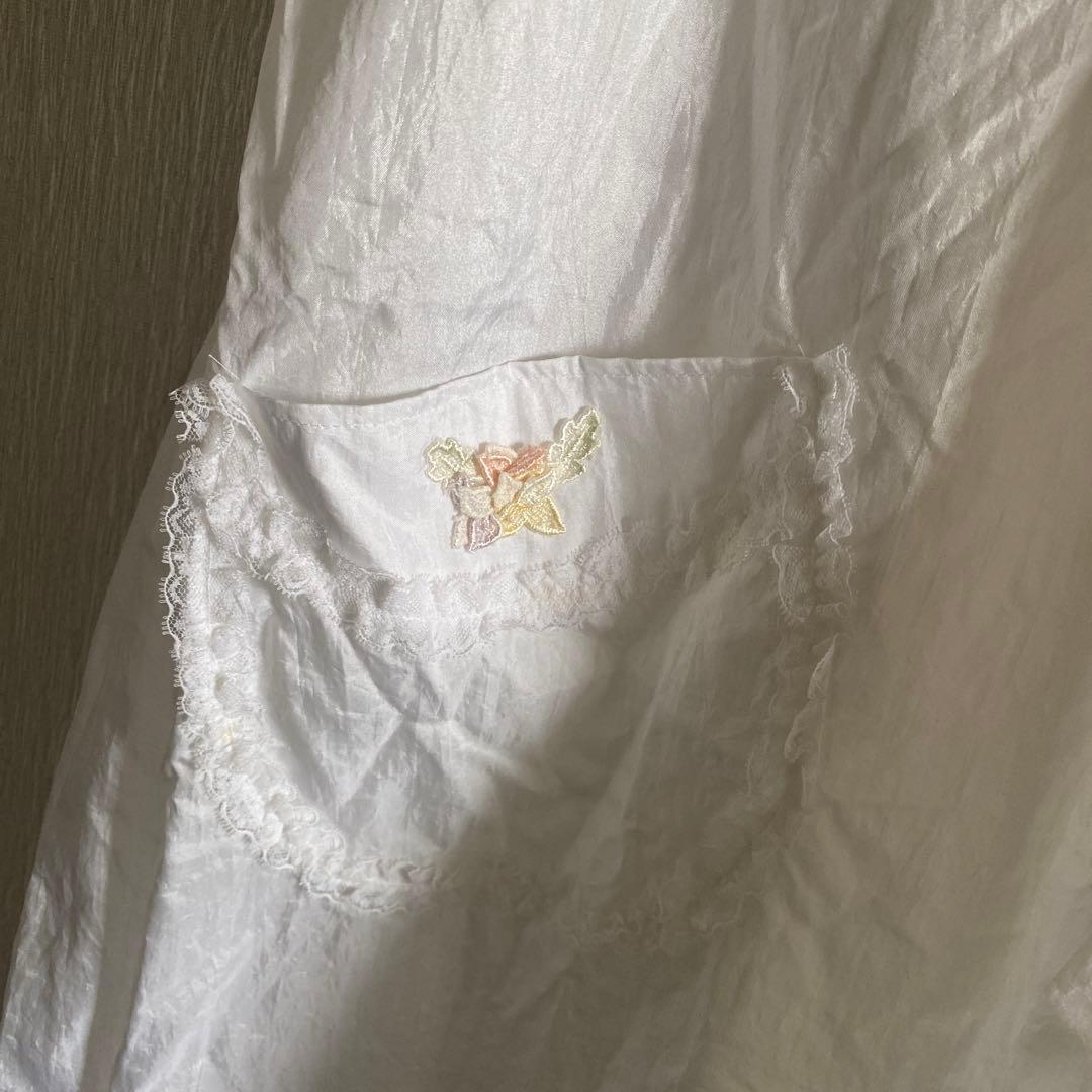 新品　Elize ホワイトエプロン ナイロン100%