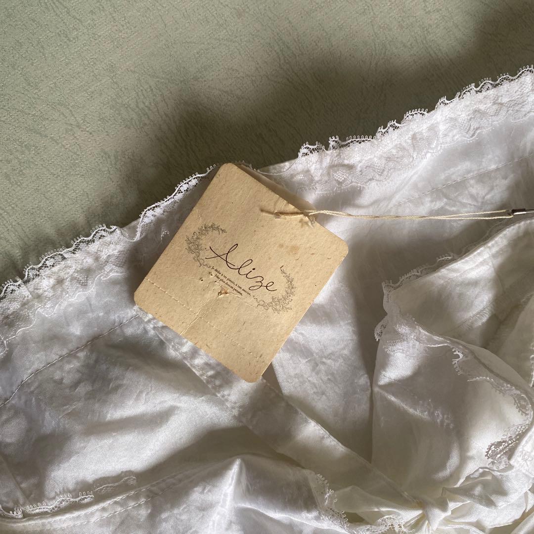 新品　Elize ホワイトエプロン ナイロン100%