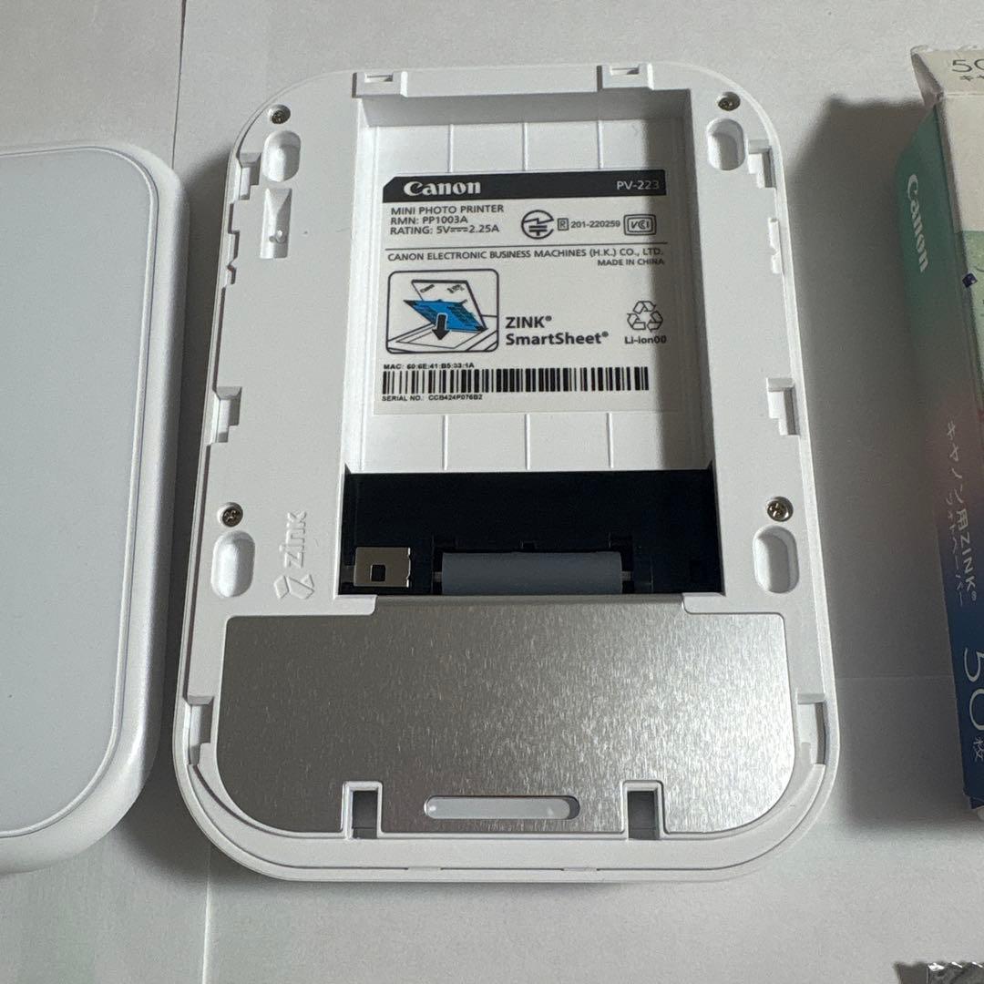 スマホ専用ミニフォトプリンター inspic PV-223 フォトペーパー59枚