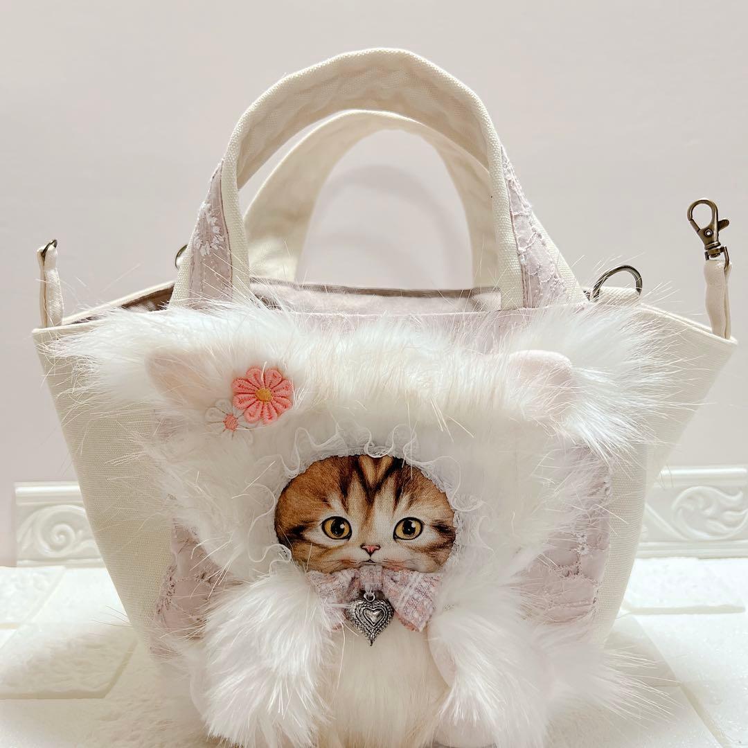 さ*ら様 コヤンイサムチョン トートバッグ 刺繍生地 猫 ねこちゃんバッグ Sp