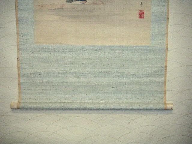 ♥掛軸　日本画　高砂図　【 鶴年 】　掛け軸　骨董品
