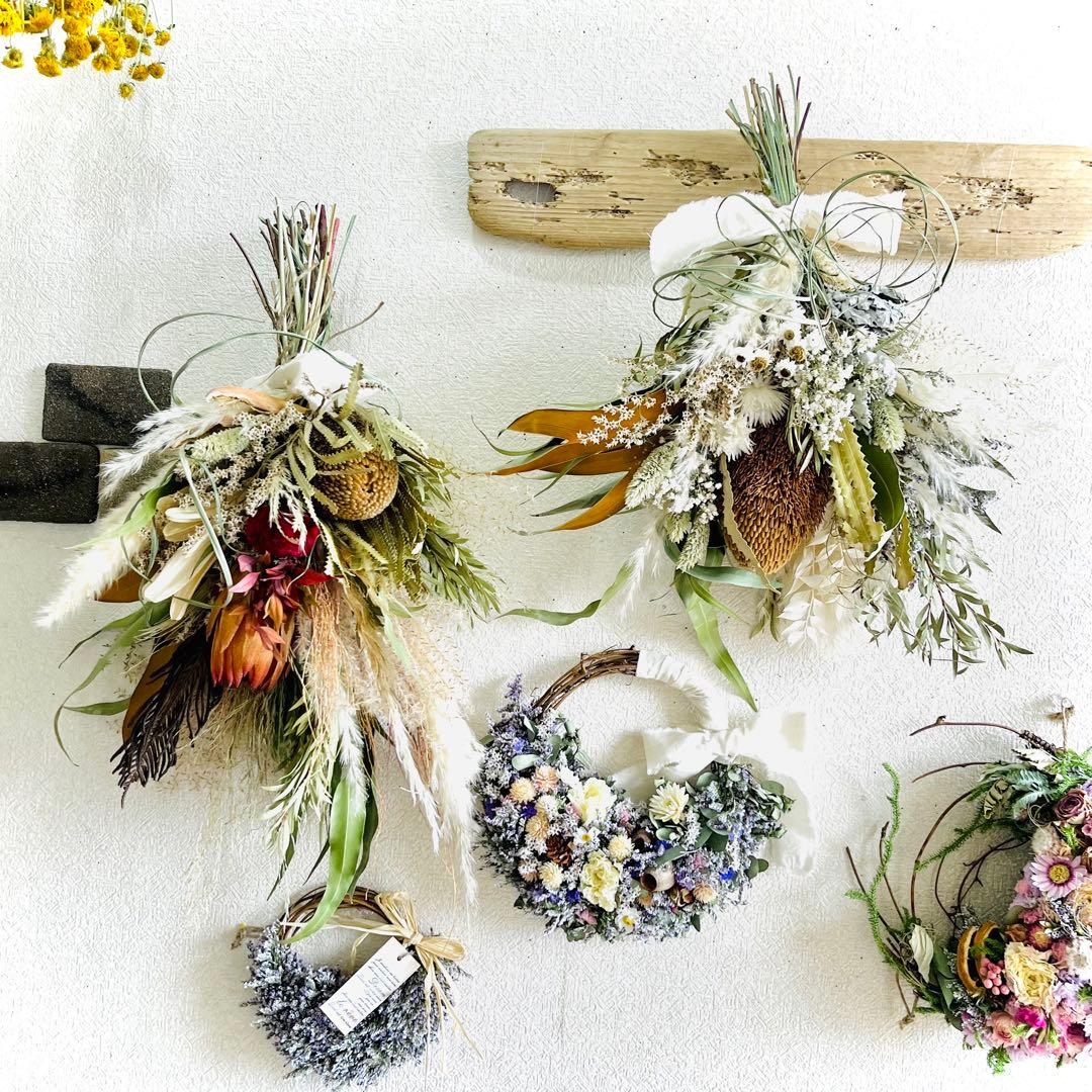 ブーケ　ドライフラワーブーケ　ウェディングブーケ　バンクシア　ワイルドフラワー