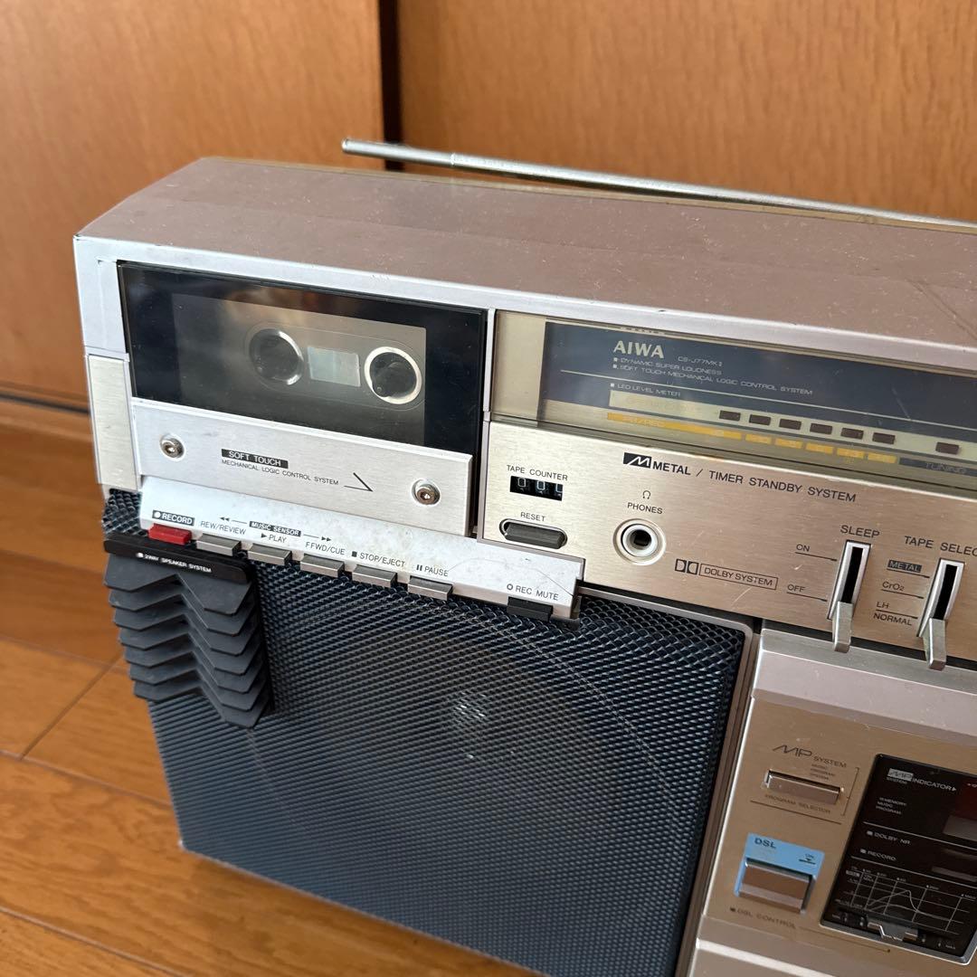 【昭和レトロ】AIWA CS-J77MKⅡラジオ・ラジカセ　現状品　希少品