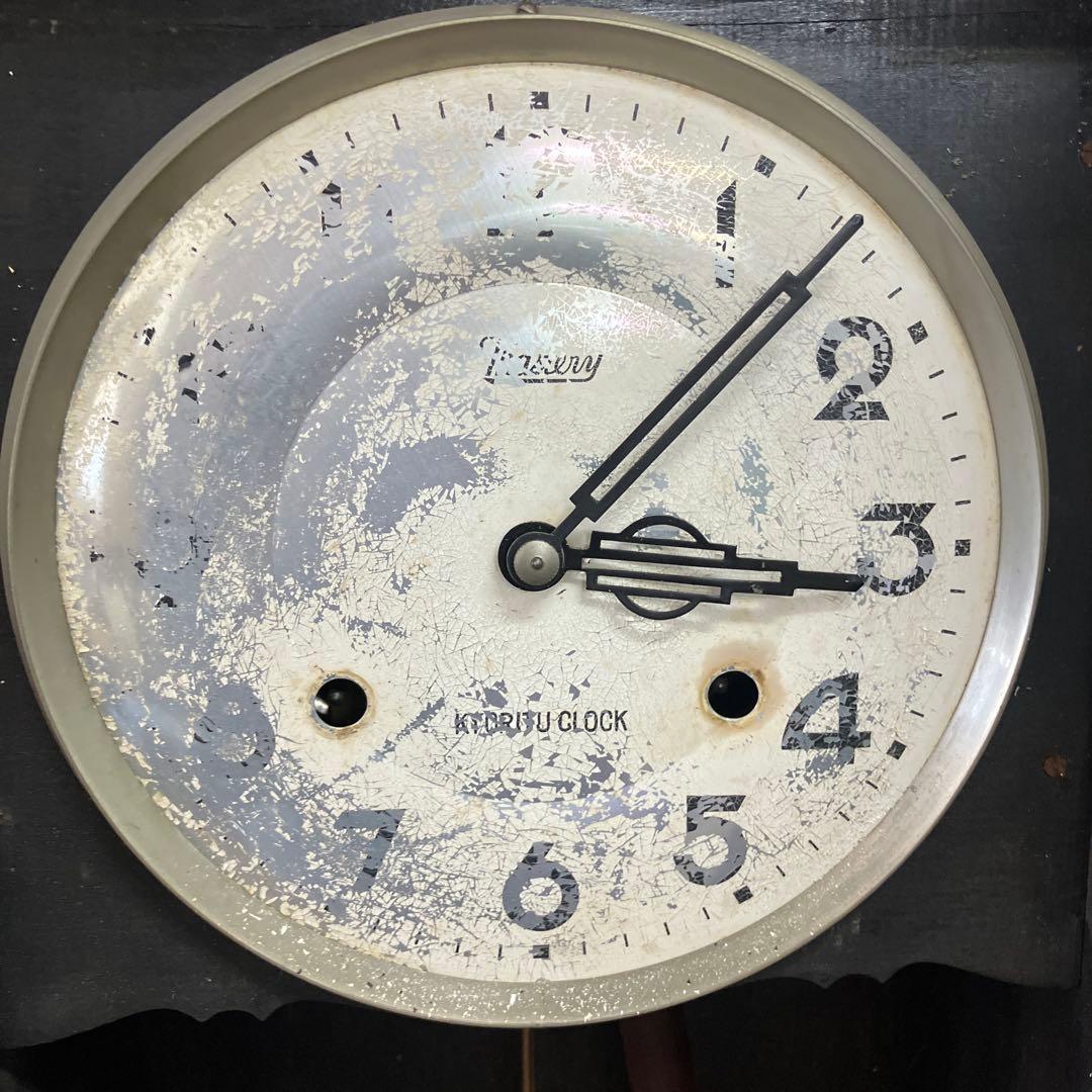 E-3 ジャンク品 昭和レトロ K. YORITU CLOCK 柱時計 振り子