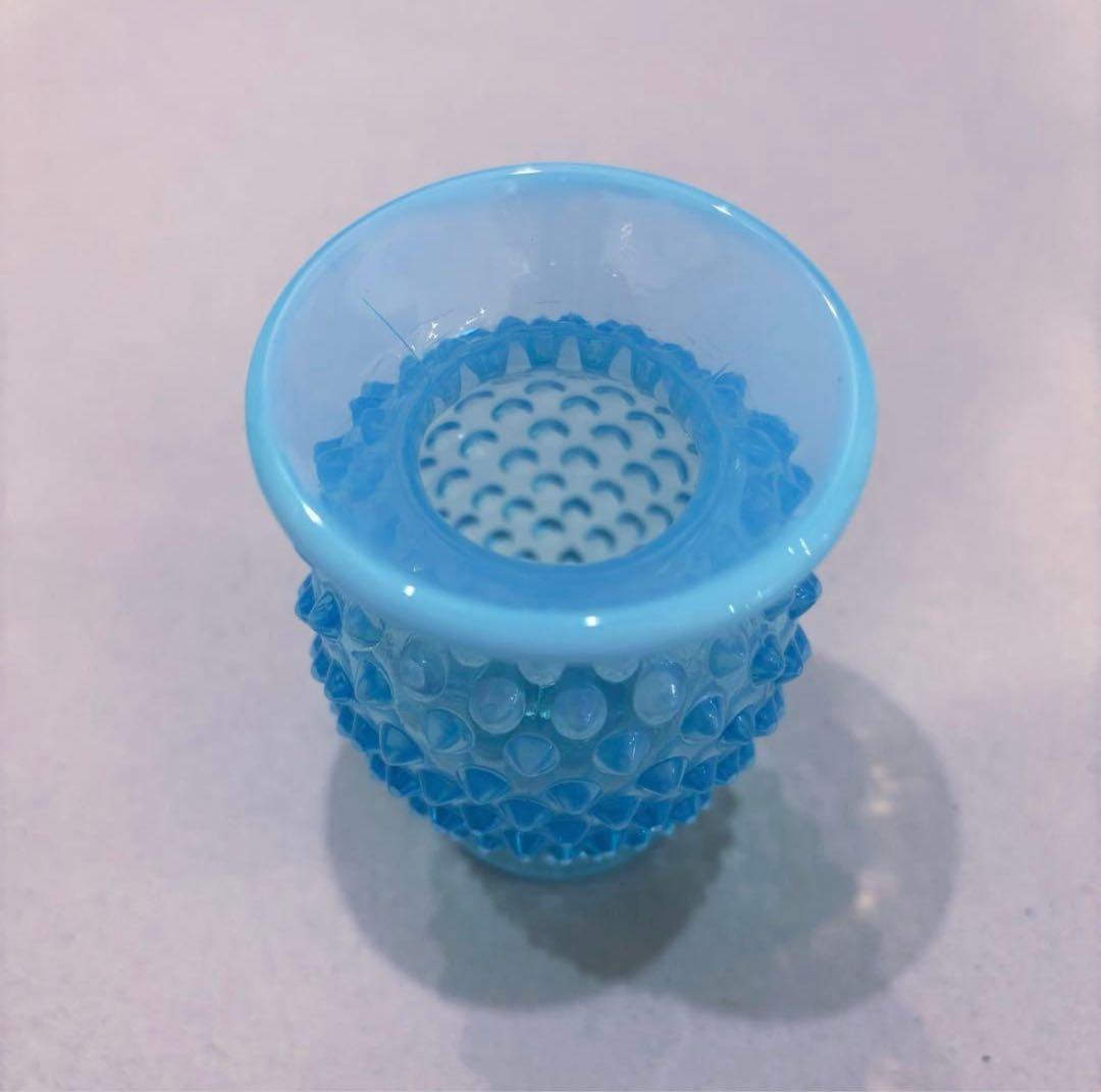 フェントン ブルーオパールセント ボブネイル 花瓶 フラワーベース