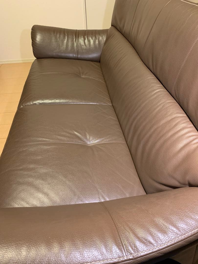 カリモク　ブラウン 2人掛けソファ