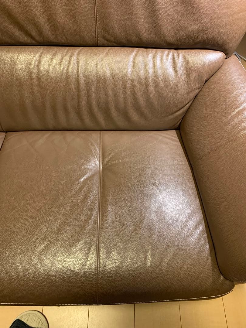 カリモク　ブラウン 2人掛けソファ