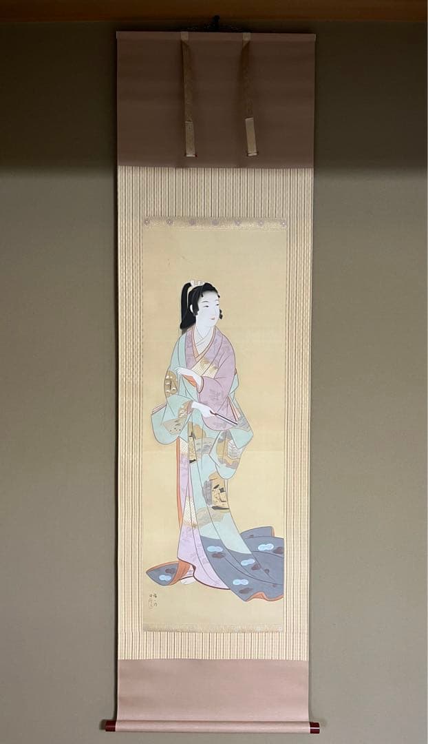 タペストリー　佳人　掛け軸