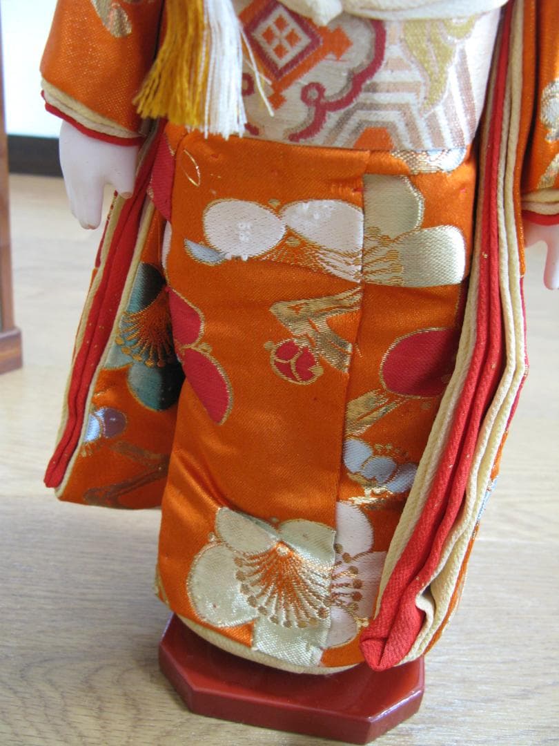 市松人形/日本人形　少女/童女/おかっぱ　髪の毛本物　ケース付　雛人形 古雛