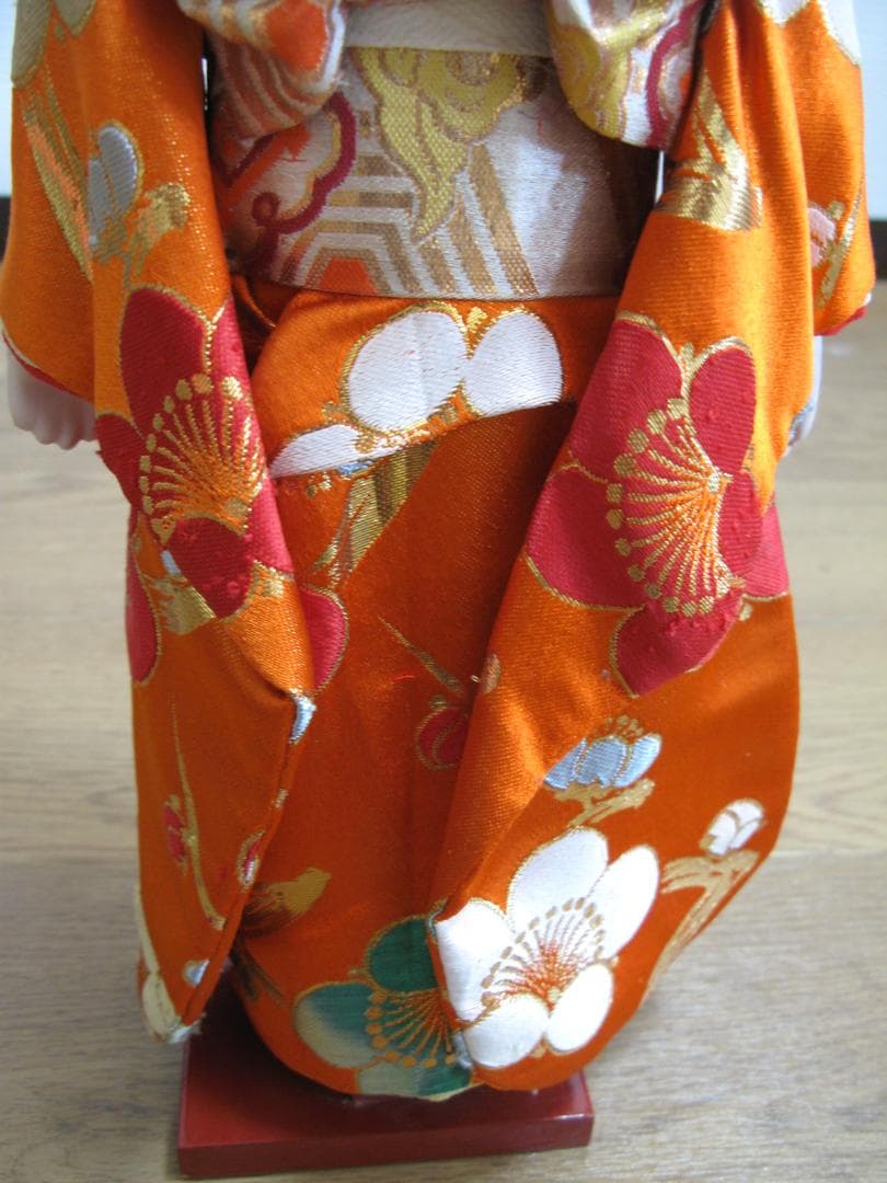 市松人形/日本人形　少女/童女/おかっぱ　髪の毛本物　ケース付　雛人形 古雛