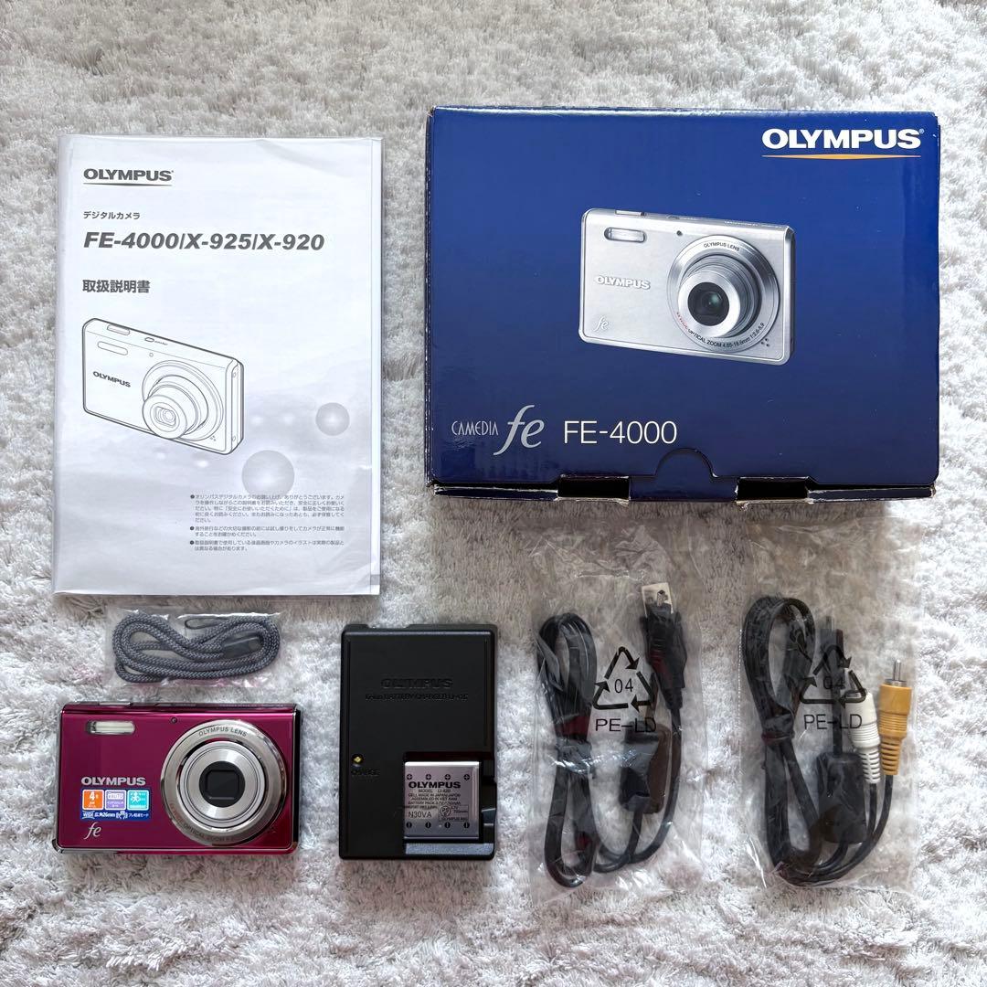 極上品【動作品】OLYMPUS オリンパス fe FE-4000 レトロコンデジ
