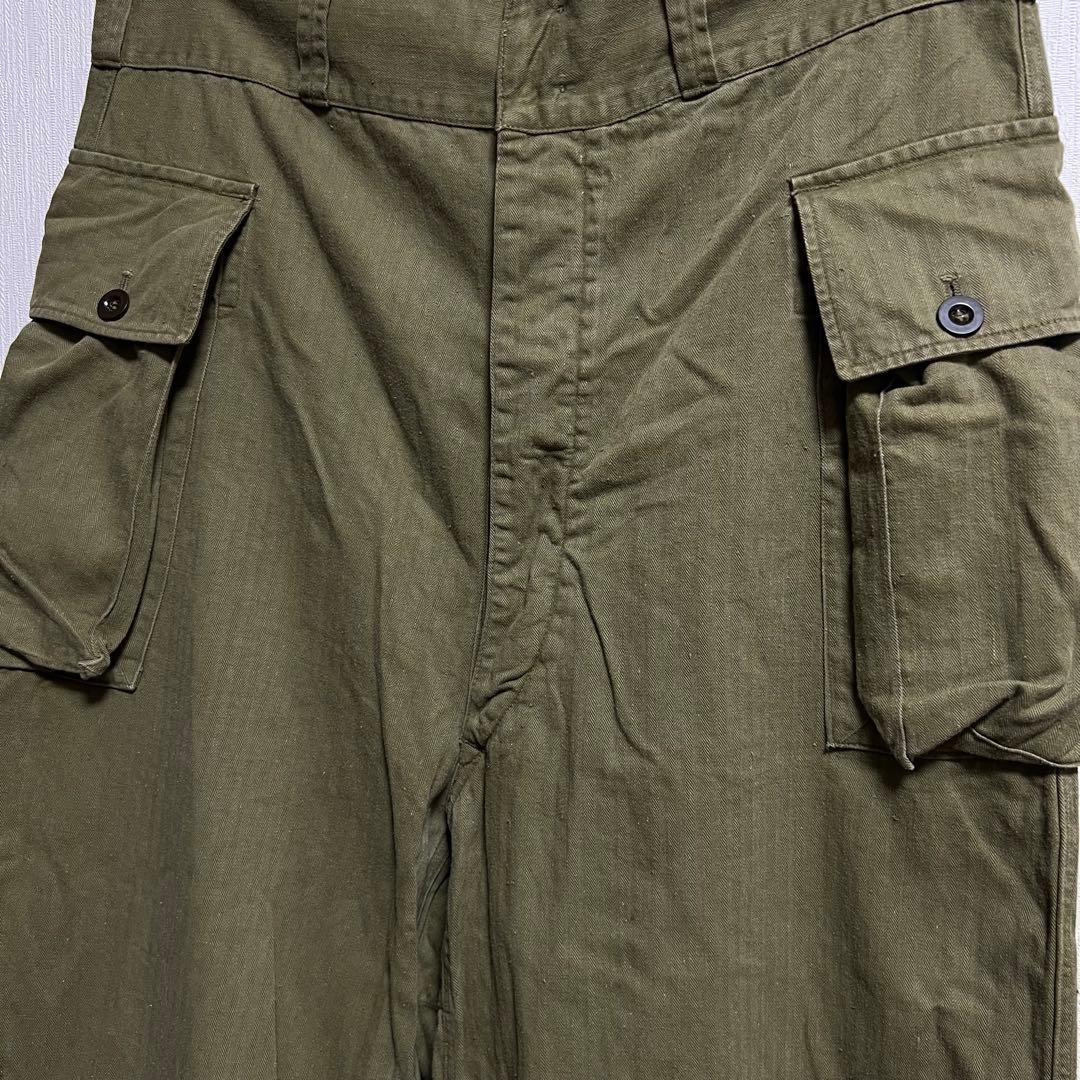 【実物】40s US ARMY M-43 HBT パンツ フランス軍スタンプ