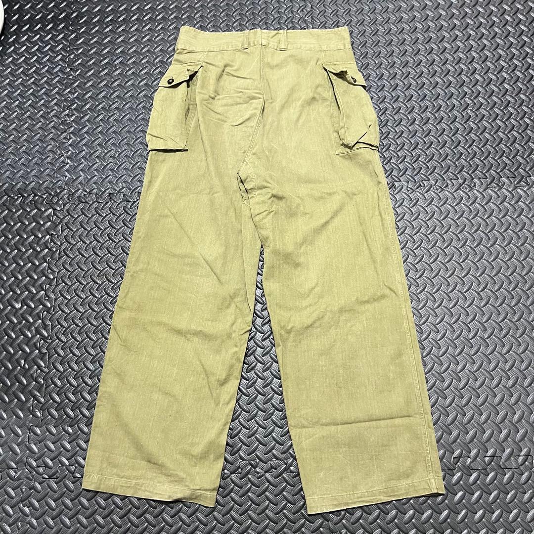 【実物】40s US ARMY M-43 HBT パンツ フランス軍スタンプ