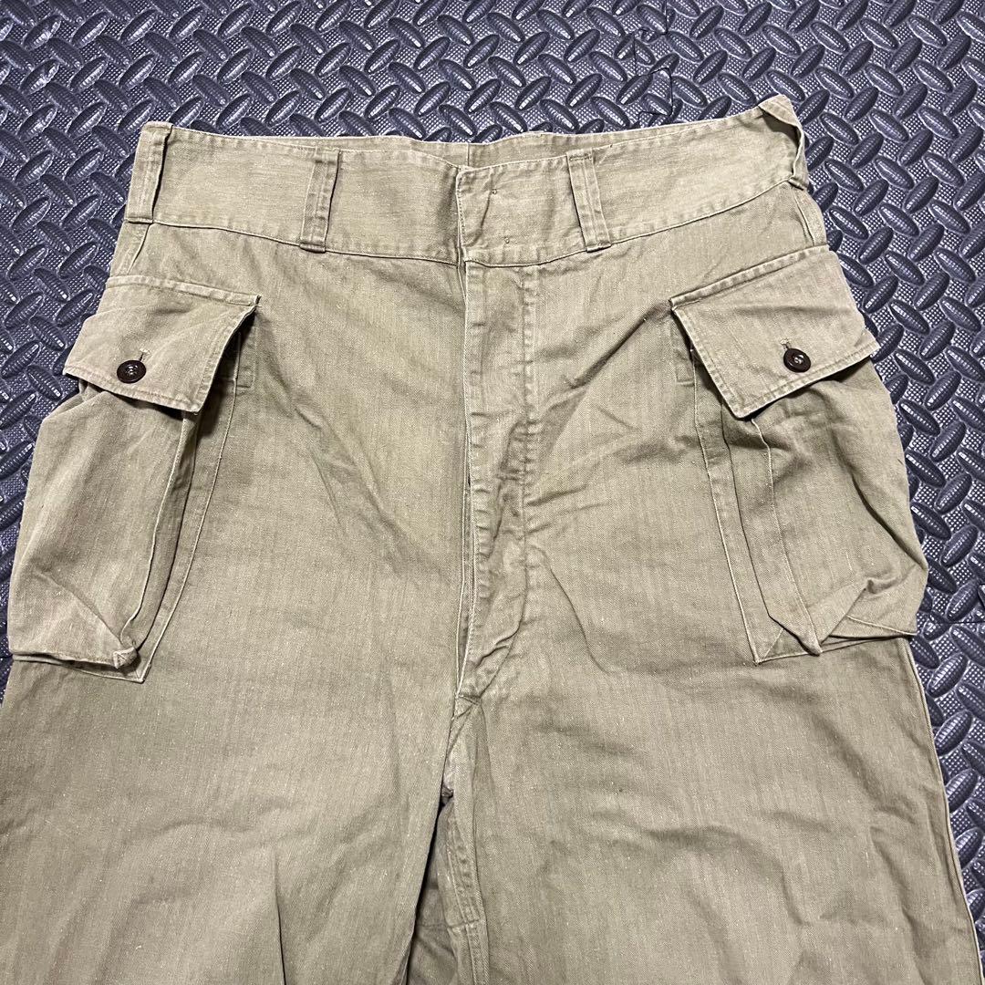 【実物】40s US ARMY M-43 HBT パンツ フランス軍スタンプ
