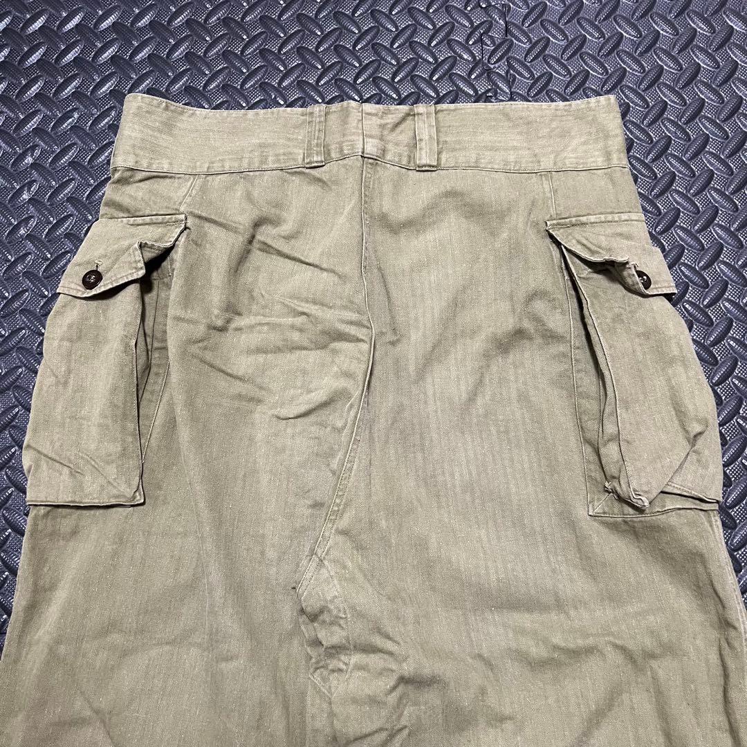 【実物】40s US ARMY M-43 HBT パンツ フランス軍スタンプ