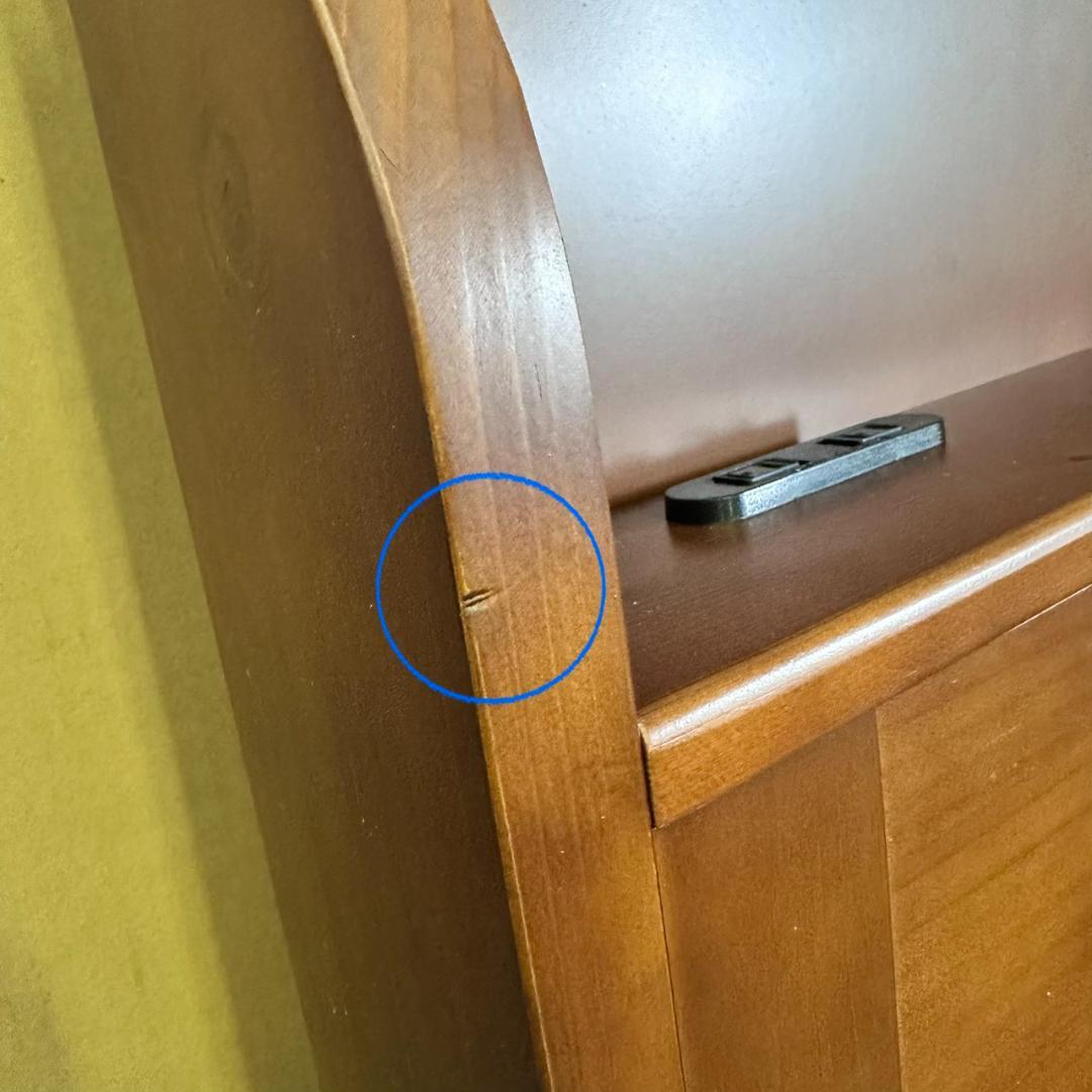 【新品】3分で完成！高さ調整OK 天然木風すのこベッド シングル コンセント付