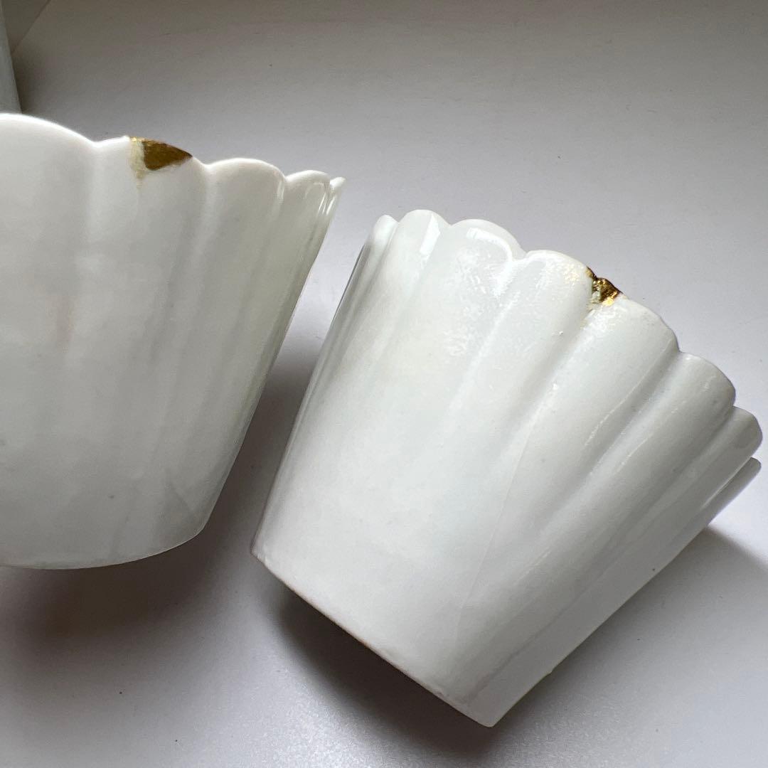 江戸中期　柿右衛門白磁6客　口径6.5/7㎝　東Y8-0216④