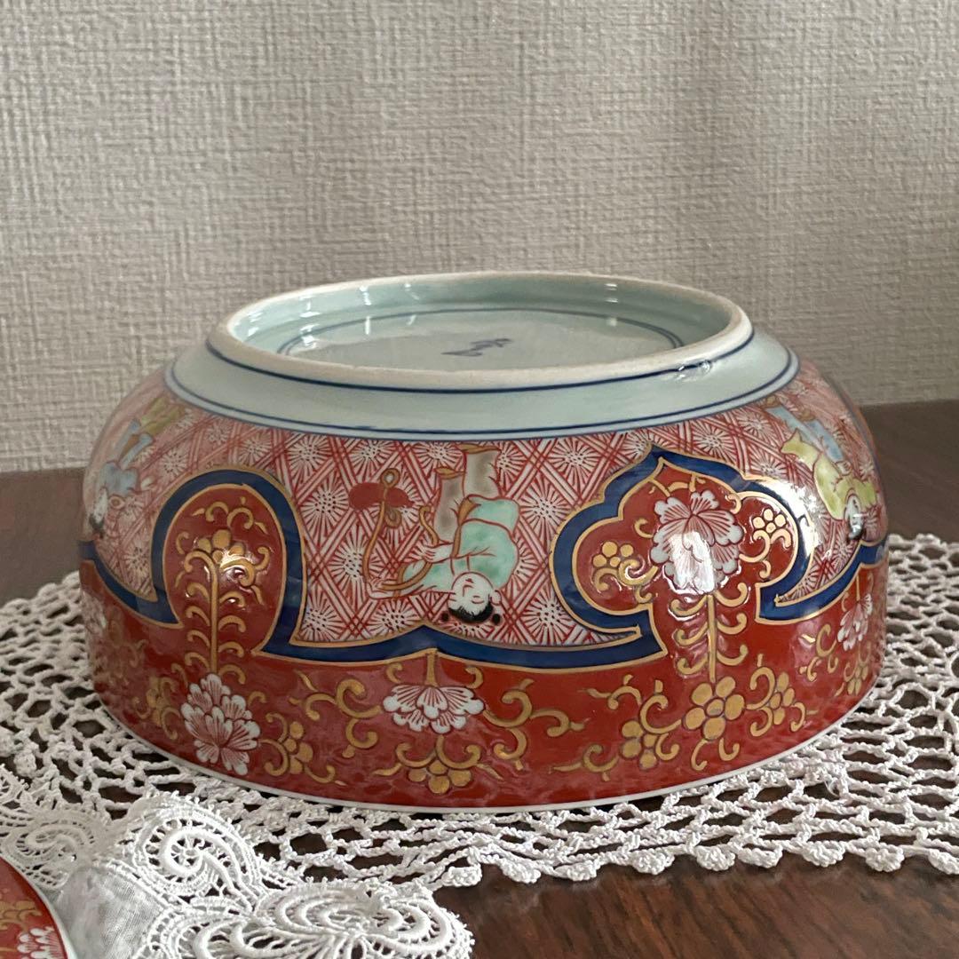 【極美品】有田焼 古伊万里様式 蓋付大鉢 豪華金彩 唐子遊戯図 骨董市一点物