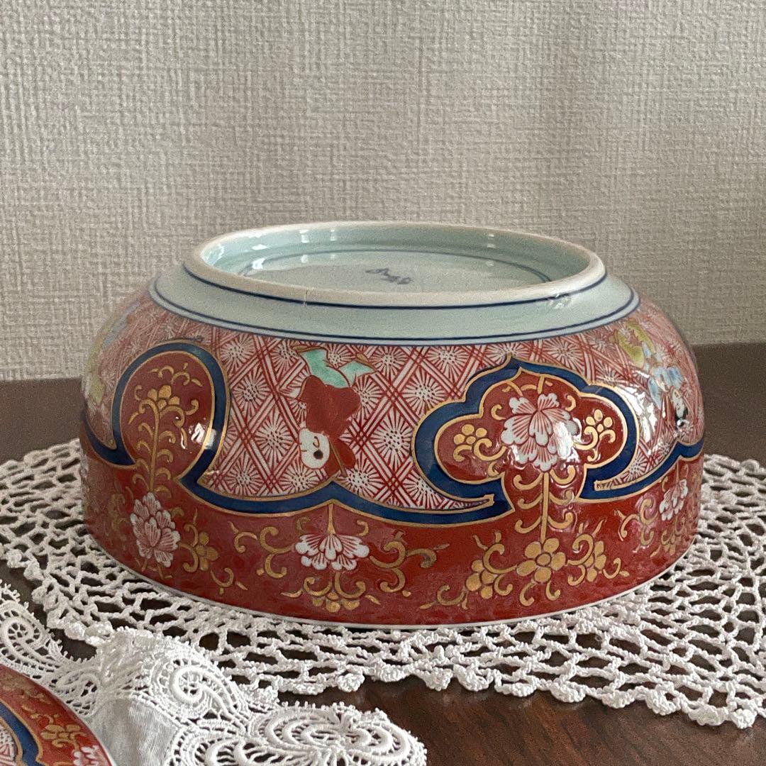 【極美品】有田焼 古伊万里様式 蓋付大鉢 豪華金彩 唐子遊戯図 骨董市一点物